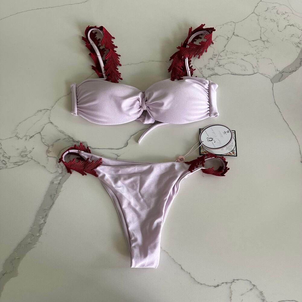 clara aestas purple lilac two piece swim NEW Size Small